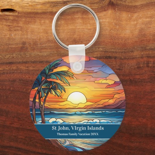 Porte-clés Vacances à la plage de St John (Recto)