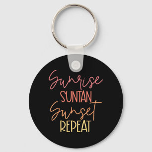 Porte-clés Vacances à la plage Lever de soleil Coup de soleil