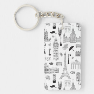 Porte-clés Vacances dans le motif de l'Europe