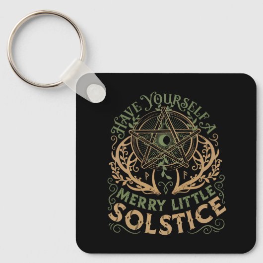 Porte-clés Vacances de Noël Yule Solstice d'Hiver (Recto)