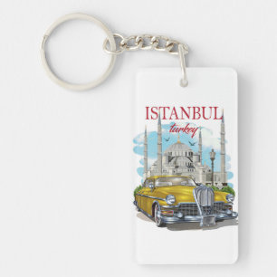 Porte-clés vacances de voyage rétro vintage Istanbul Turquie