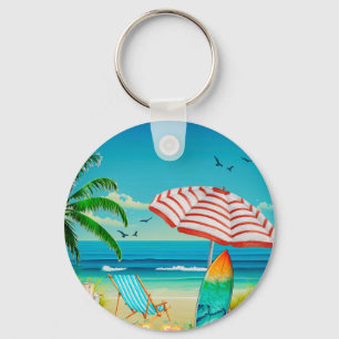 Porte-clés Vacances d'été à la plage, Détente