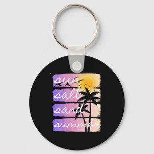 Porte-clés Vacances d'été à la plage Sel Soleil Sable Coucher