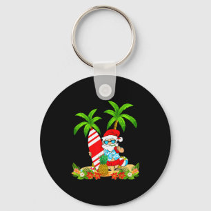 Porte-clés Vacances d'été de Noël de surf de Santa en juillet