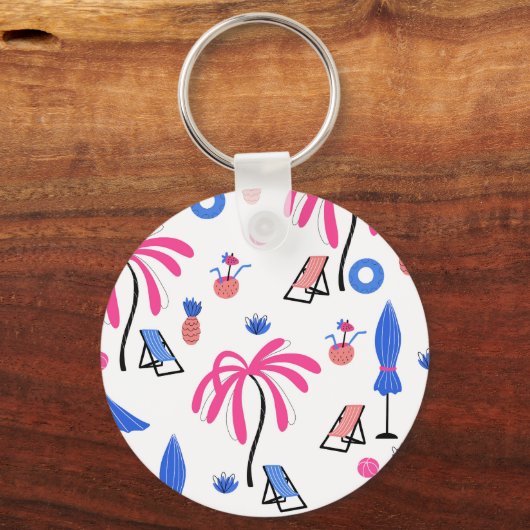 Porte-clés Vacances d'été : Palm Trees Ananas Motif (Verso)