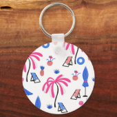 Porte-clés Vacances d'été : Palm Trees Ananas Motif (Recto)