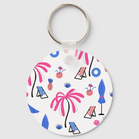 Porte-clés Vacances d'été : Palm Trees Ananas Motif (Verso)
