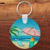 Porte-clés Vacances d'été sur la plage, Détente (Recto)