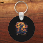 Porte-clés Vacances en Floride Alligator Mignon (Recto)