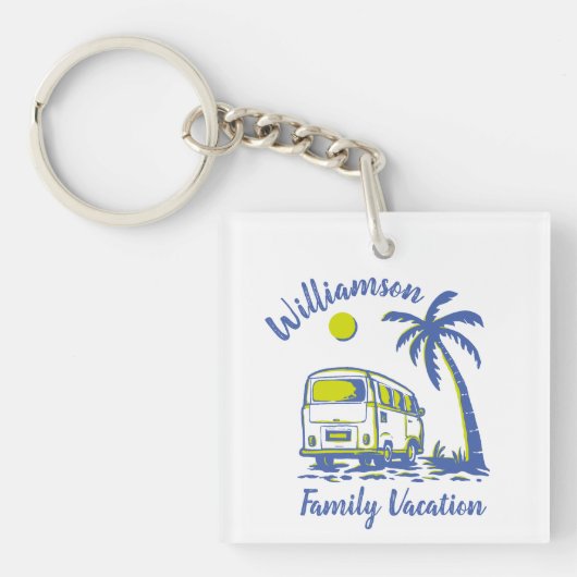 Porte-clés Vacances familiales personnalisées (Devant)