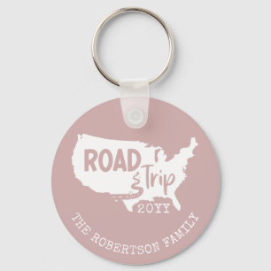 Porte-clés Vacances personnalisées   Family Road Trip USA Car