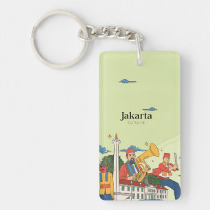 Porte-clés vacances retro vintage Jakarta Indonésie
