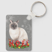 Porte-clés Vacances Siamese Chat Porte - clé d'aquarelle (Verso)