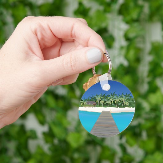 Porte-clés Vacances sur l'île tropicale Porte - clé paysager 