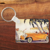 Porte-clés Vacances vintage en voiture convertible (Verso)