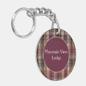 Porte-clés Vacation Rental custom Keychain Gingham Pattern (Devant gauche)