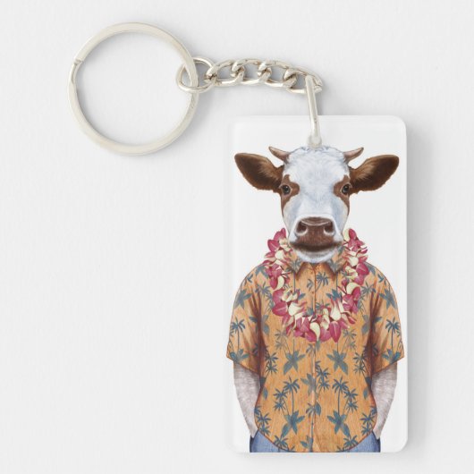 Porte-clés Vache à chemise hawaïenne (Devant)