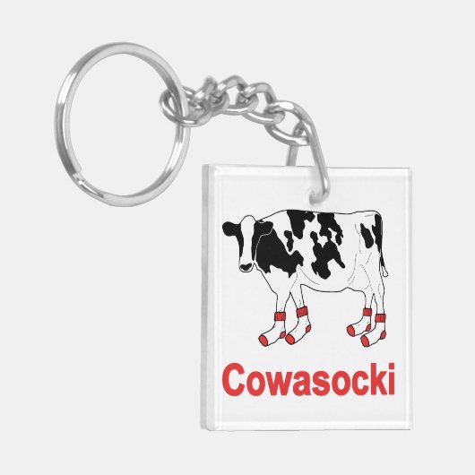 Porte-clés Vache à lait dans les chaussettes - vache à (Devant gauche)
