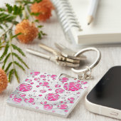 Porte-clés Vache à pois Rose et Blanche (Devant Droit)