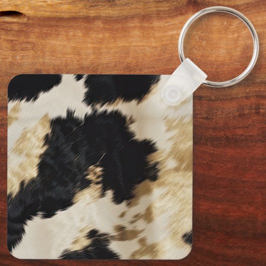 Porte-clés Vache blanche noire (Verso)