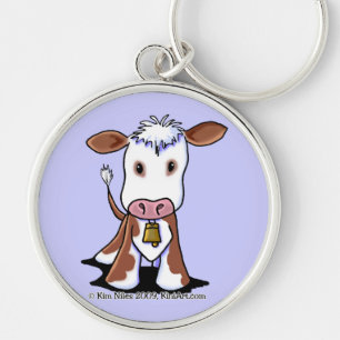 Porte-clés Vache Brown et blanche