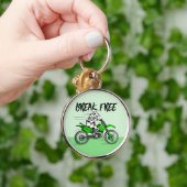 Porte-clés Vache caricaturale à moto (Main)