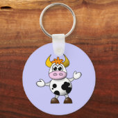 Porte-clés Vache caricaturale drôle (Recto)
