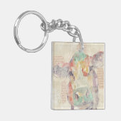 Porte-clés Vache de collage de la ferme aquarelle (Devant gauche)