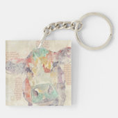 Porte-clés Vache de collage de la ferme aquarelle (Dos)