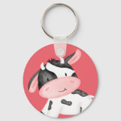 Porte-clés Vache de fête vache rose merci pour (Verso)