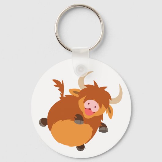Porte-clés vache des Highlands de dessin animé flo (Recto)