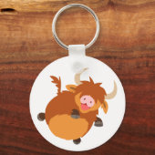 Porte-clés vache des Highlands de dessin animé flo (Recto)