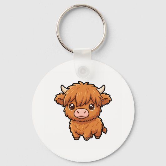 Porte-clés vache Highland bébé mignon (Recto)