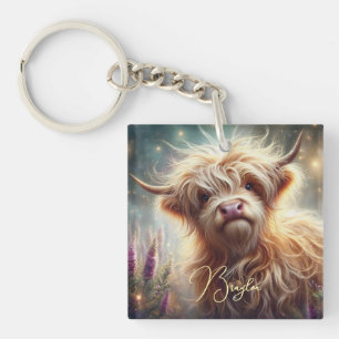 Porte-clés vache highland personnalisé adorable