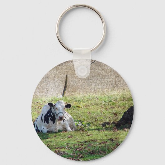 Porte-clés Vache laitière reposante (Recto)