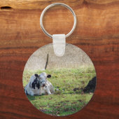 Porte-clés Vache laitière reposante (Recto)