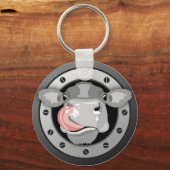 Porte-clés Vache lécher le nez (Recto)