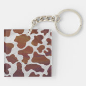 Porte-clés Vache Marron et Blanc Monogramme (Dos)