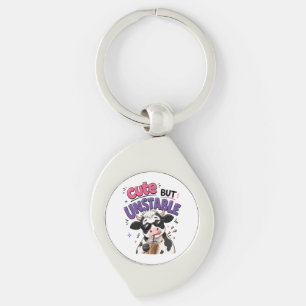 Porte-clés Vache mignonne mais instable avec café glacé