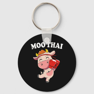 Porte-clés Vache mignonne thaï kickboxing Muay Thai