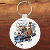 Porte-clés Vache Montant Un Porte - clé BBQ (Recto)