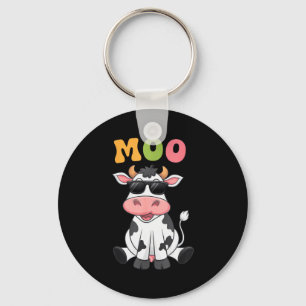 Porte-clés Vache Moo Groovy - Femmes Hommes Enfants Vache Drô
