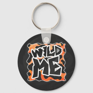 Porte-clés Vache Noir et Orange Wild Me