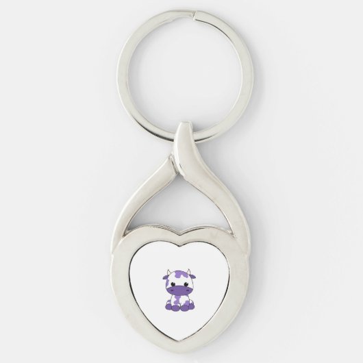 Porte-clés Vache pourpre T-shirt surdimensionné_1 (Devant)