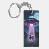 Porte-clés Vache rencontre des aliens. (Devant gauche)