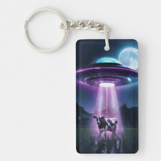 Porte-clés Vache rencontre des aliens.