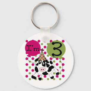 Porte-clés Vache rose 3e Anniversaire Tshirts et cadeaux