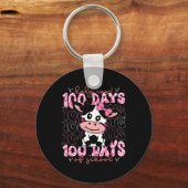 Porte-clés Vache Sainte 100 Jours D'Écoles Filles Enseignants (Recto)