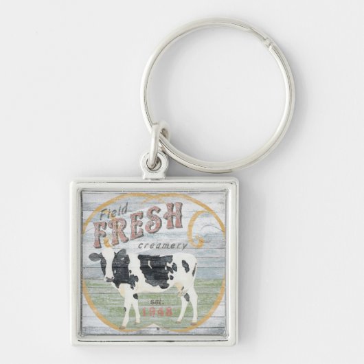 Porte-clés Vache vintage de crème fraîche (Devant)
