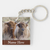 Porte-clés Vaches écossaises traditionnelles personnalisées (Dos)